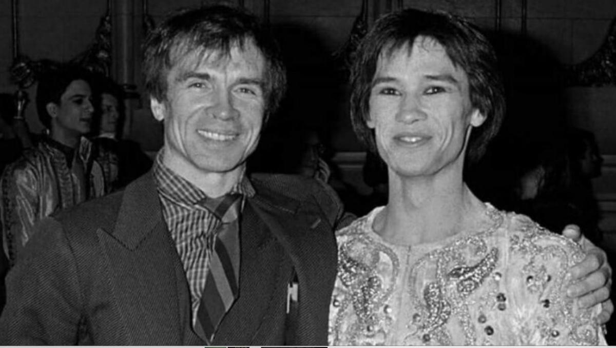Rudolf Noureev avec Charles Jude dans les années 1980.
