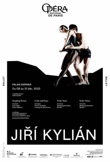 Programme Jiri Kylian (avec «Stepping Stones», «Gods and Dogs», «Petite mort» et «Sechs Tänze»), Palais Garnier, du 8 au 31 décembre.